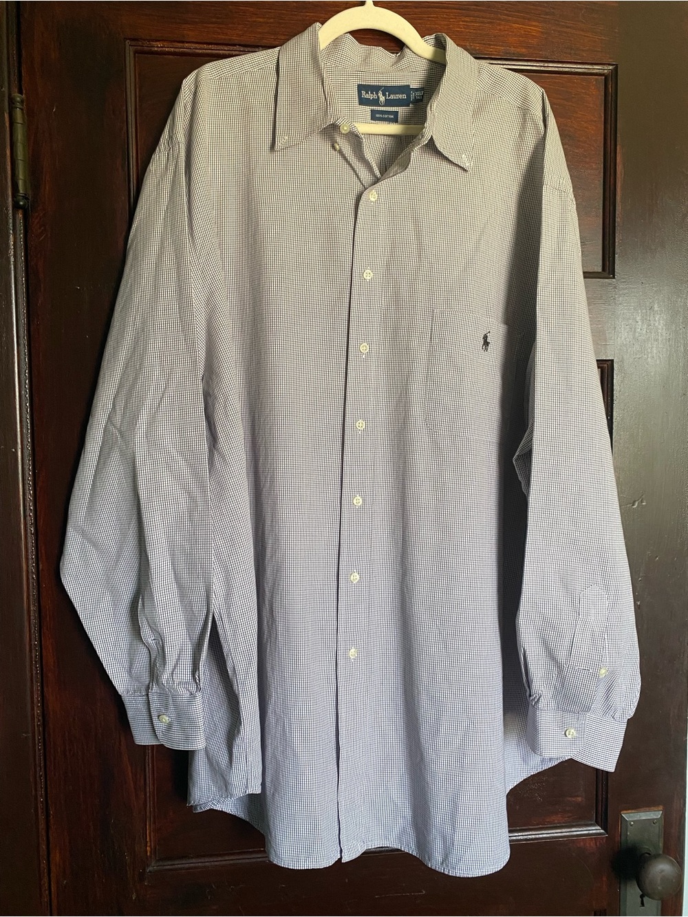 Ralph Lauren 3XLT Microcheck Check Button Down Shirt / Oversized Shirt Dress